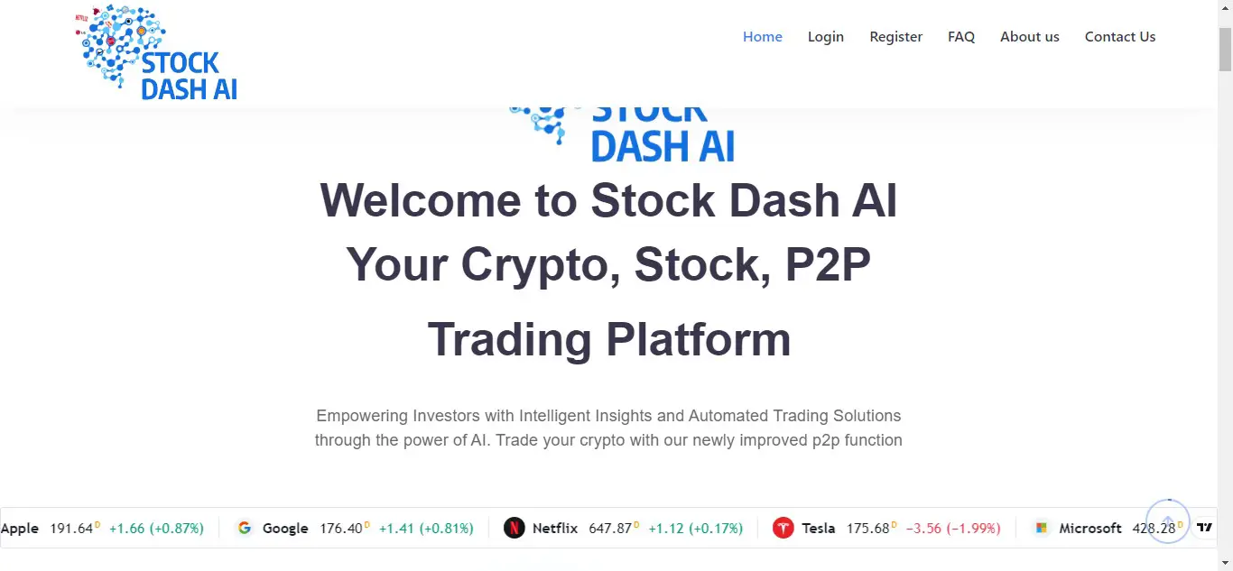 Stock Dash AI Website